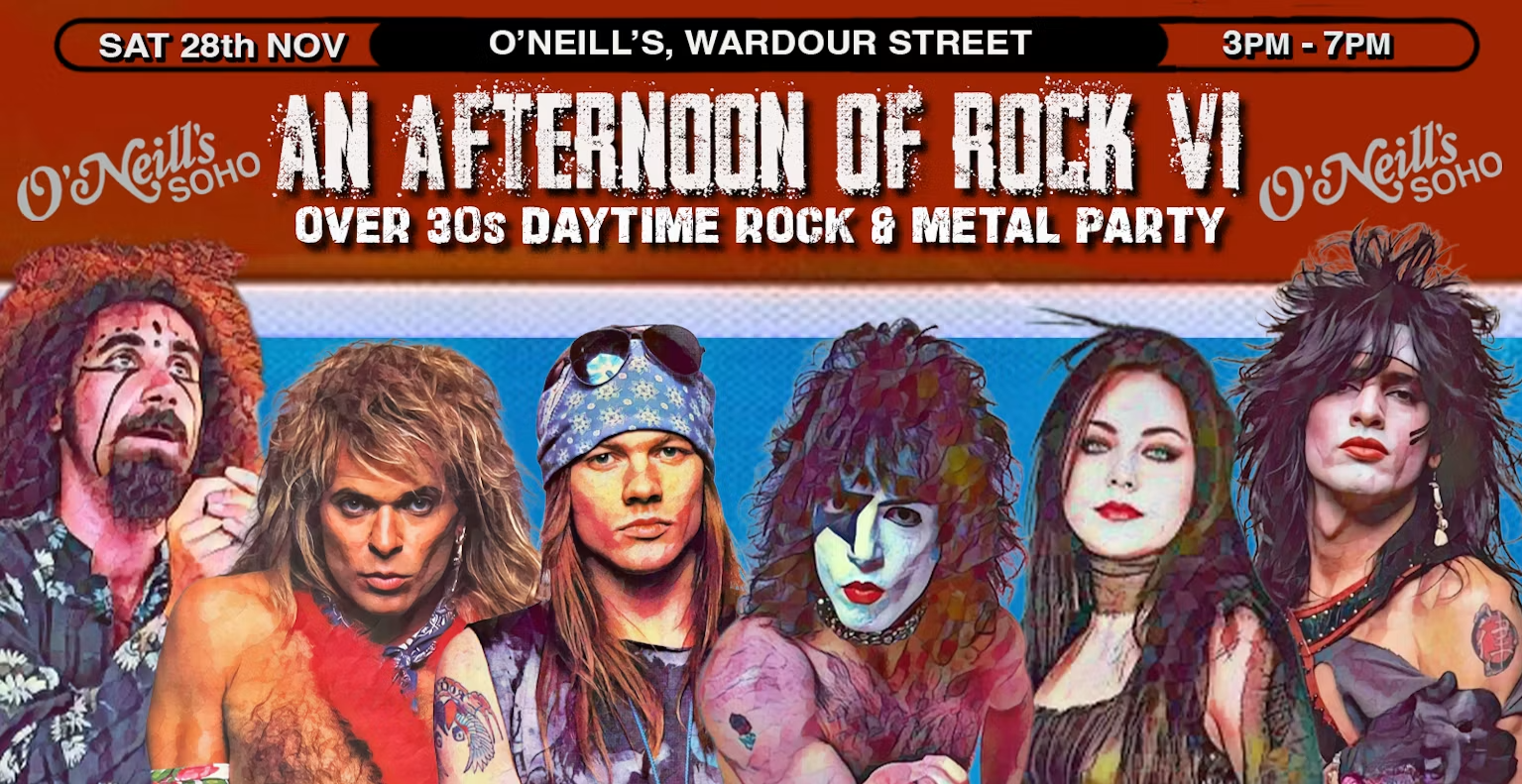 An Afternoon of Rock VI - RockMetal for the over 30s: 3pm-7pm, Sat 28th November