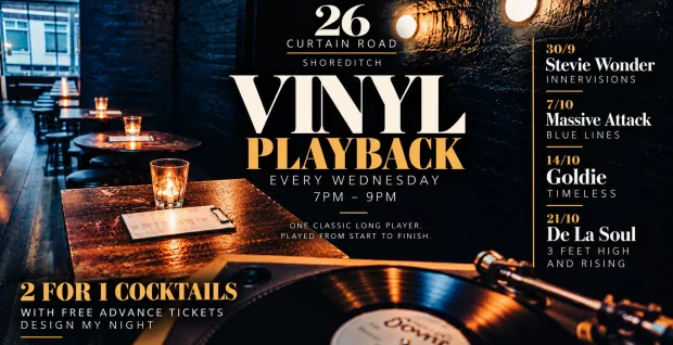 Weds Vinyl LP playback & cocktails sessions