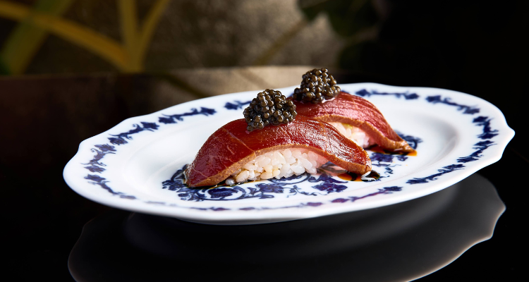 Tuna sushi with caviar at ALBA.