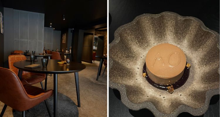 Interiors and chocolate dessert at AO by Daniel Rogan.