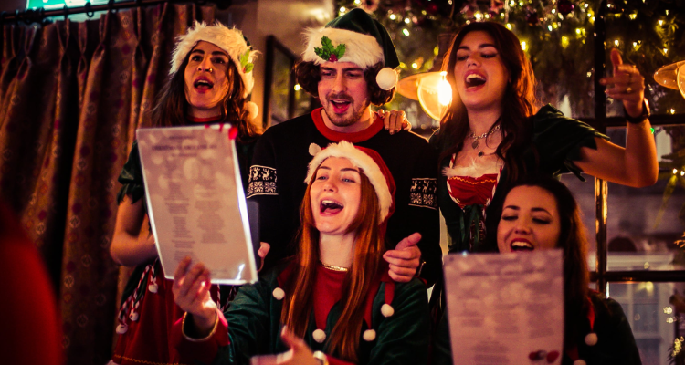 Carol singers at Archer Street Soho.