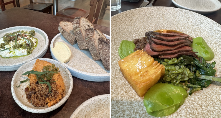 Collage of dishes from Celentano's menu.