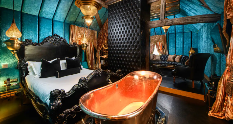 Room at Crazy Bear Beaconsfield.