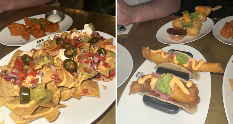 Selection of food from Flight Club Glasgow.
