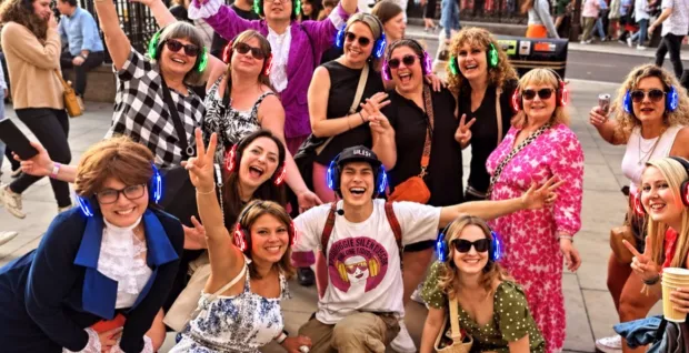 West End Birthday Hen Stag Celebration Silent Disco Walking Tours Private event