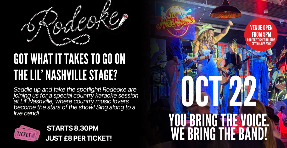 RODEOKE! Country Karaoke Night at Lil' Nashville. Sing along to a live band!