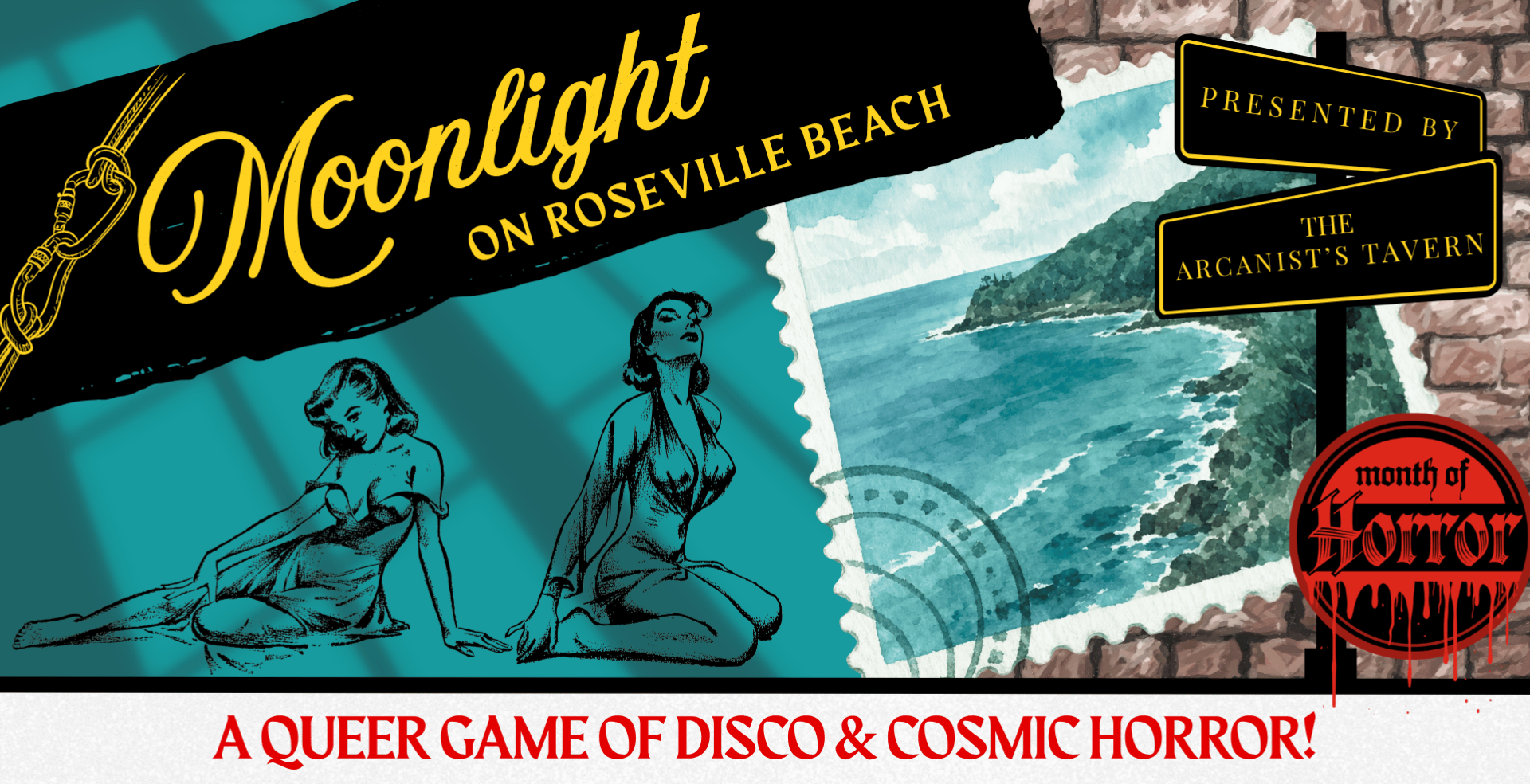 Month of Horror: Moonlight On Roseville Beach - A Queer game of Disco & Cosmic Horror!