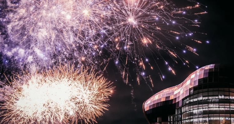 Newcastle New Year's Eve fireworks.
