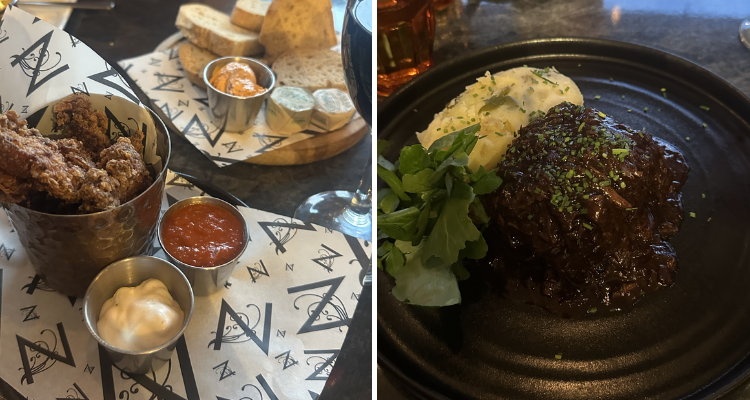 Fried chicken and beef short rib.