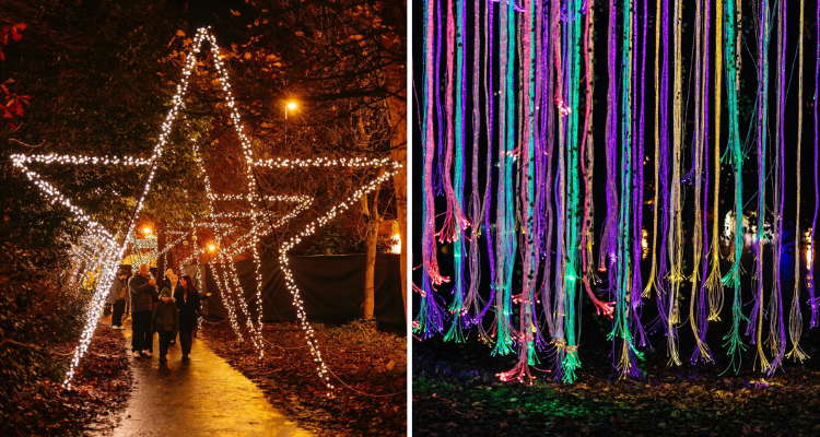Collage of lights at Leazes Park, Newcastle.