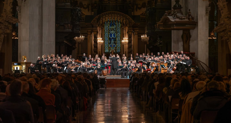 Carol performance at St Paul's Cathedral.