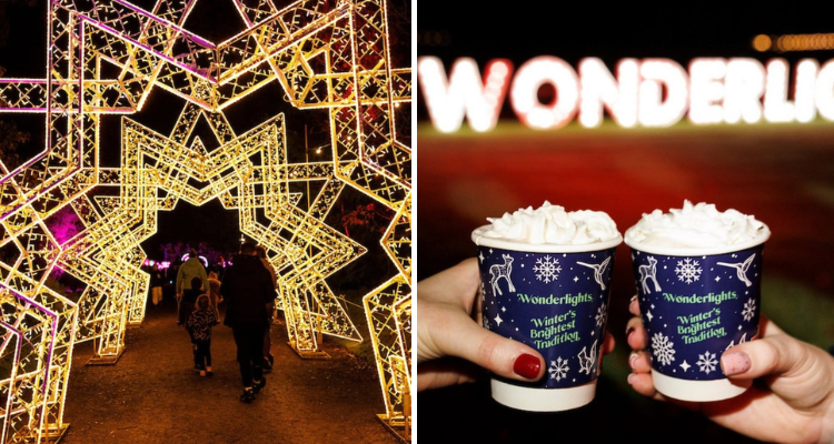 Wonderlights Dublin display and hot chocolate.