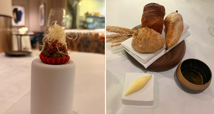 Beef tartare and the bread course from CORD.