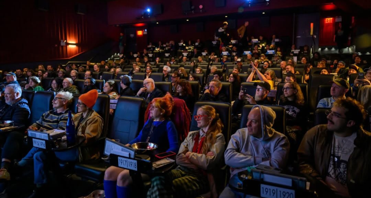 People in a cinema.