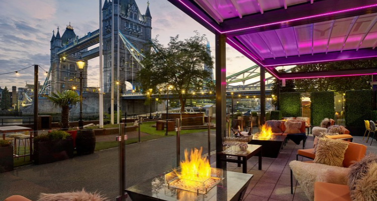 Campfires on the terrace at Vicinity.